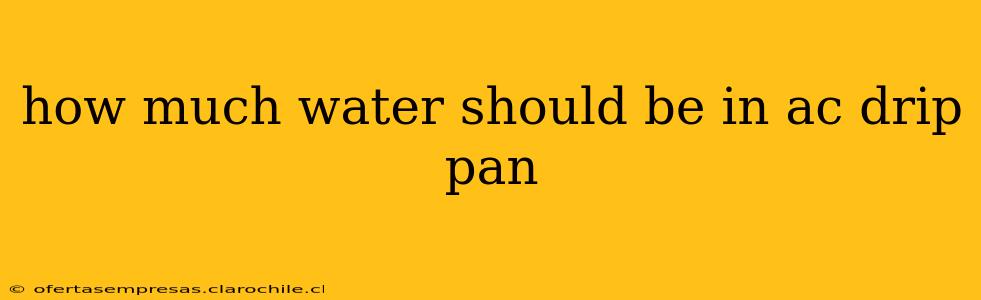 how much water should be in ac drip pan