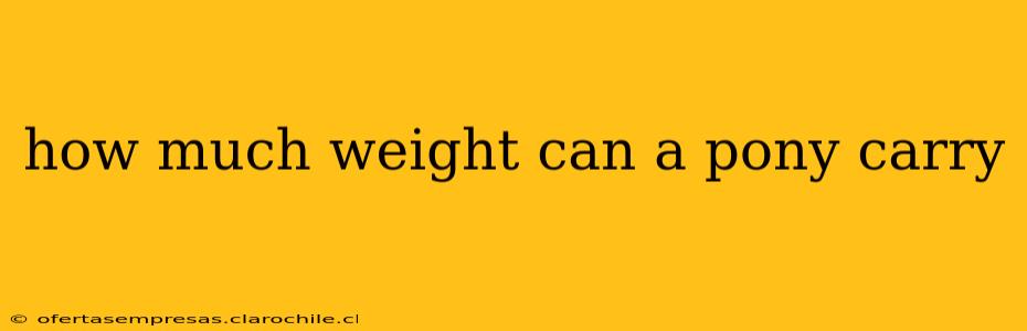 how much weight can a pony carry