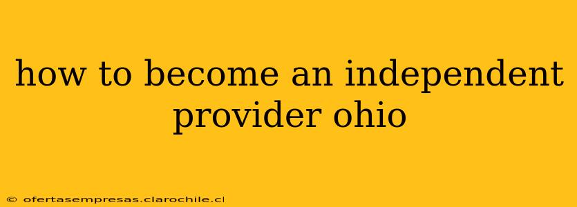 how to become an independent provider ohio