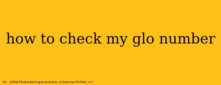 how to check my glo number