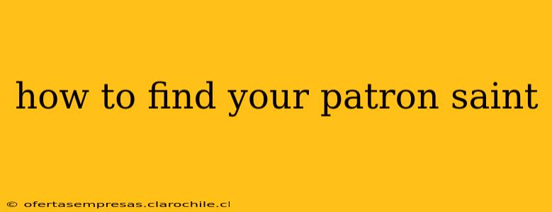how to find your patron saint