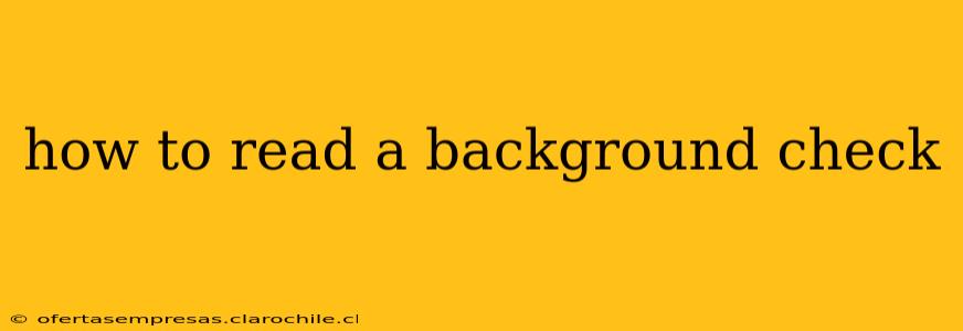 how to read a background check