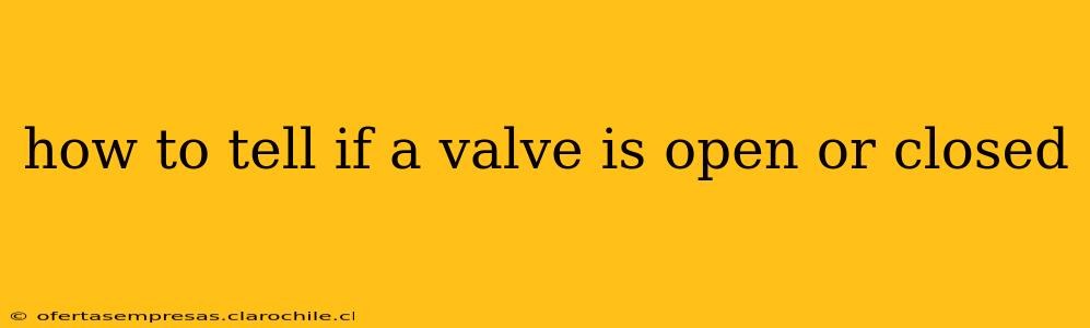 how to tell if a valve is open or closed