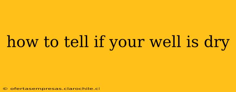 how to tell if your well is dry