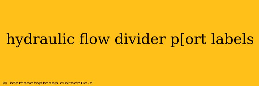 hydraulic flow divider p[ort labels