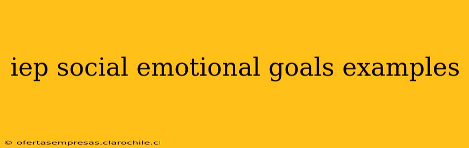 iep social emotional goals examples