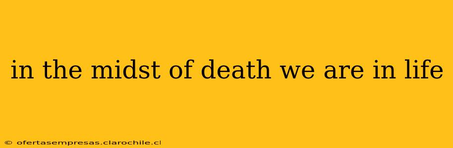 in the midst of death we are in life