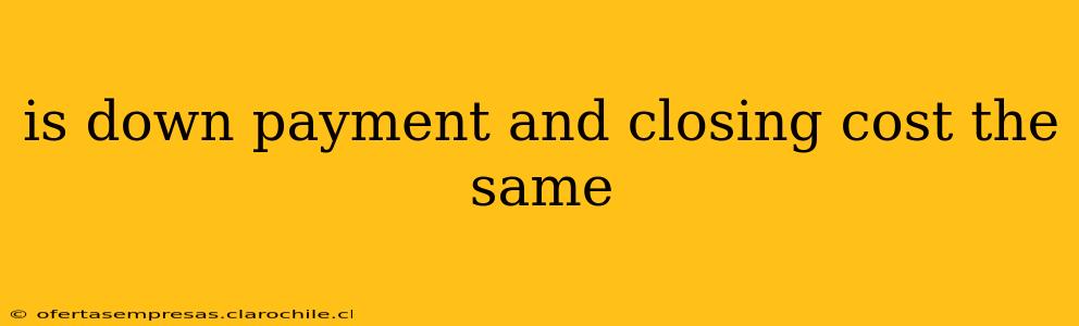 is down payment and closing cost the same