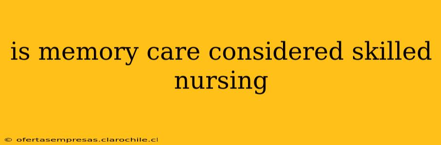 is memory care considered skilled nursing