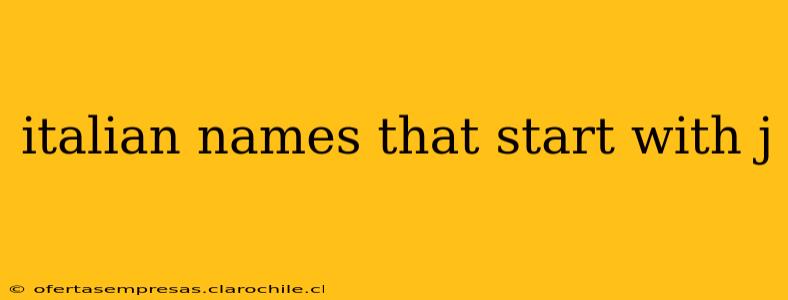 italian names that start with j