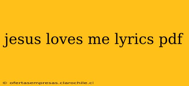 jesus loves me lyrics pdf