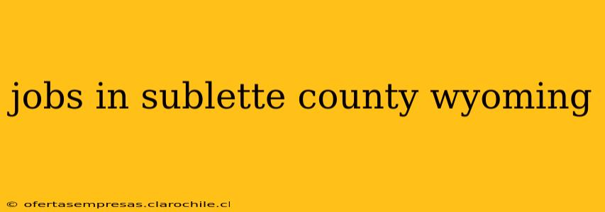 jobs in sublette county wyoming