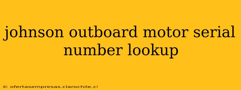 johnson outboard motor serial number lookup