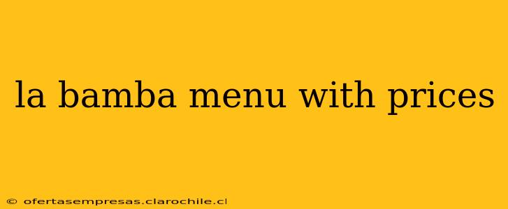 la bamba menu with prices