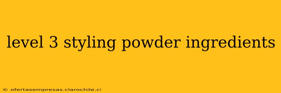 level 3 styling powder ingredients