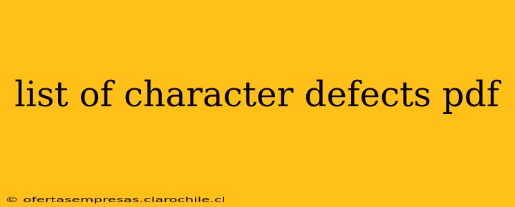 list of character defects pdf
