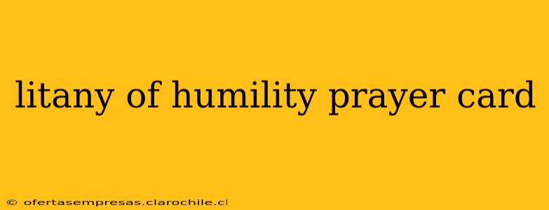 litany of humility prayer card