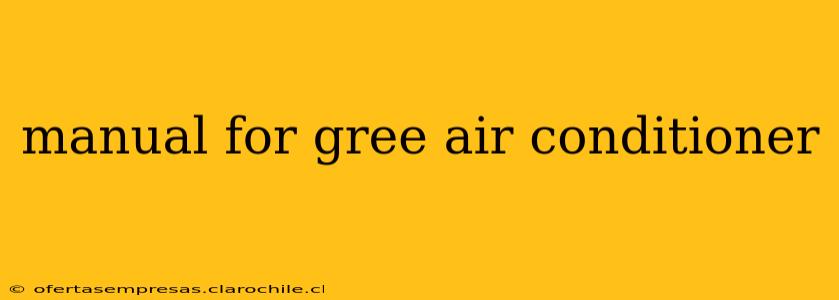 manual for gree air conditioner
