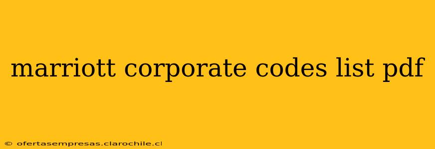 marriott corporate codes list pdf