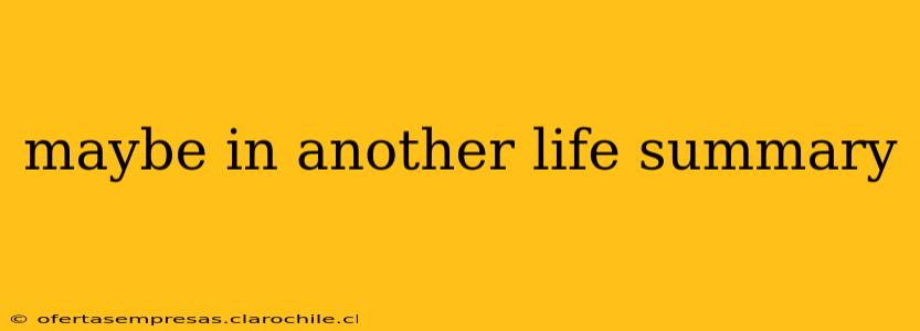 maybe in another life summary