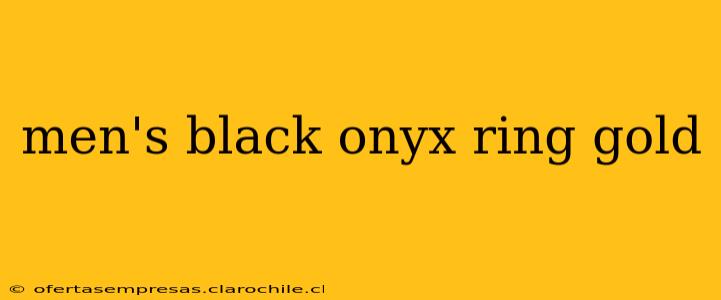 men's black onyx ring gold