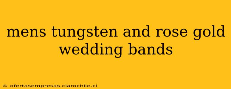 mens tungsten and rose gold wedding bands