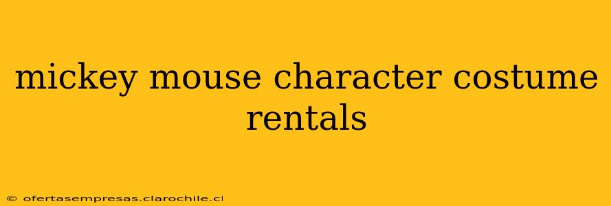 mickey mouse character costume rentals
