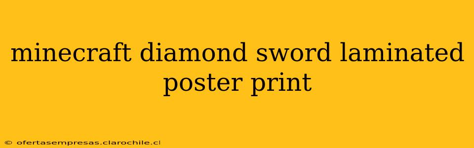 minecraft diamond sword laminated poster print