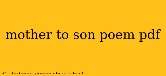 mother to son poem pdf