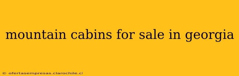 mountain cabins for sale in georgia