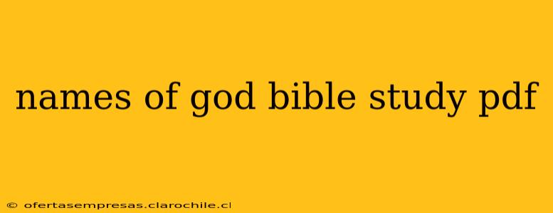 names of god bible study pdf