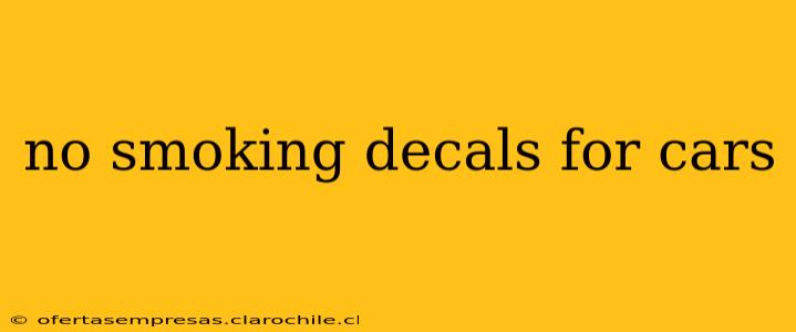 no smoking decals for cars