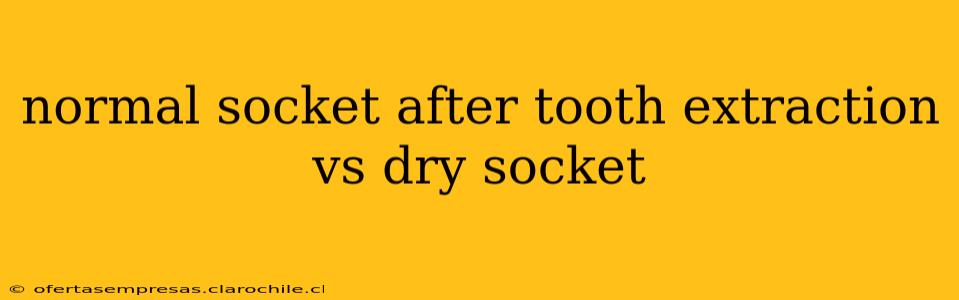 normal socket after tooth extraction vs dry socket