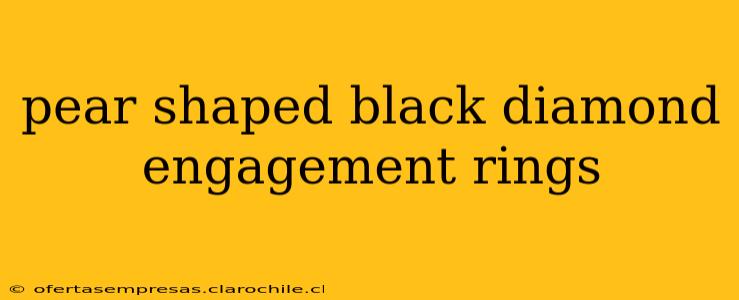 pear shaped black diamond engagement rings