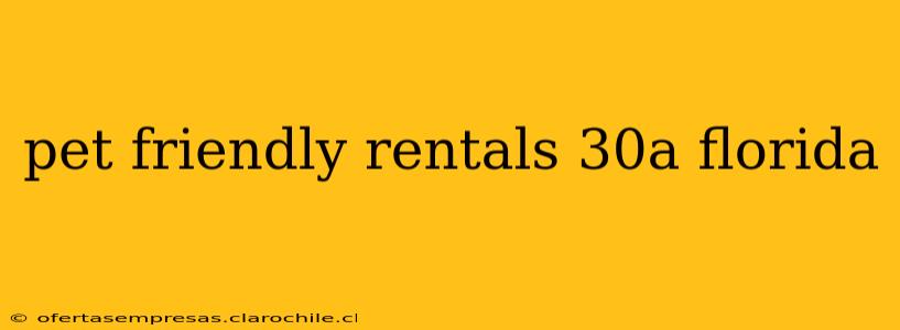 pet friendly rentals 30a florida