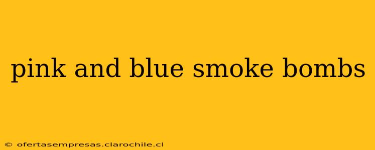 pink and blue smoke bombs