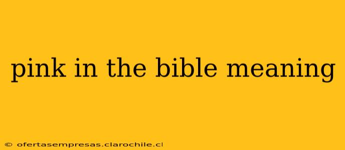 pink in the bible meaning
