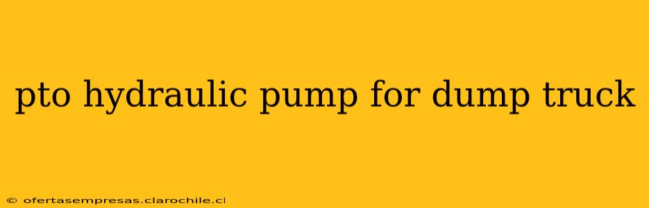 pto hydraulic pump for dump truck