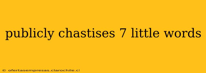 publicly chastises 7 little words