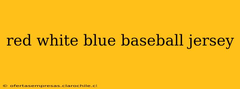 red white blue baseball jersey