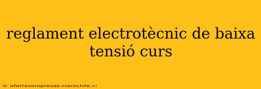 reglament electrotècnic de baixa tensió curs
