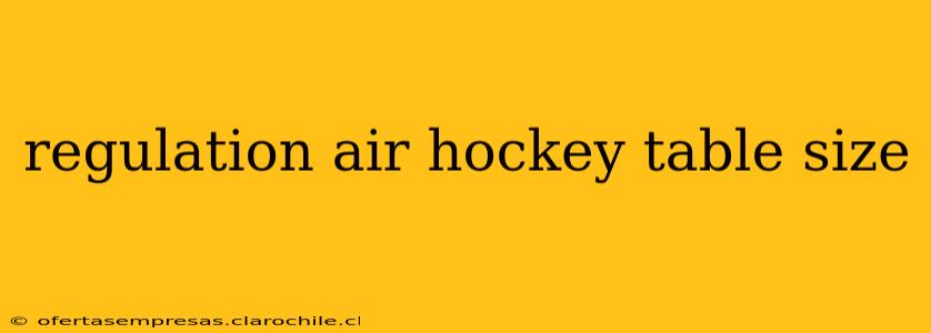 regulation air hockey table size