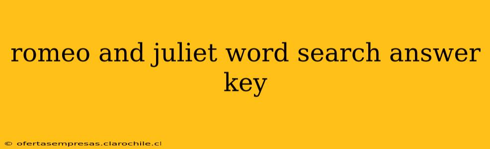 romeo and juliet word search answer key