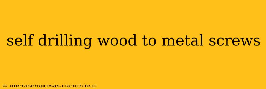 self drilling wood to metal screws