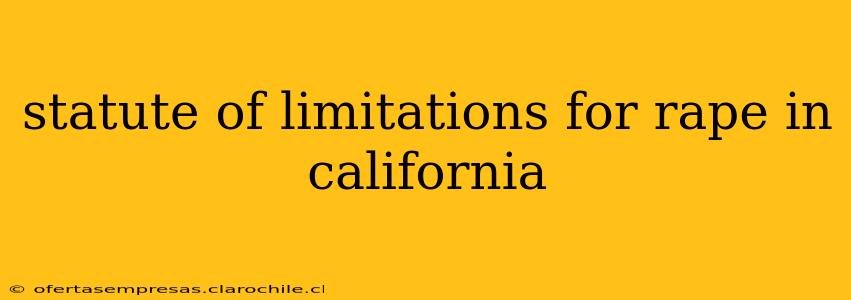 statute of limitations for rape in california