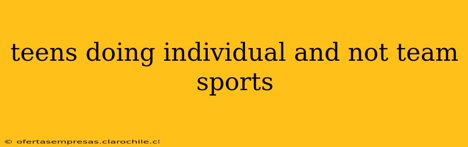 teens doing individual and not team sports