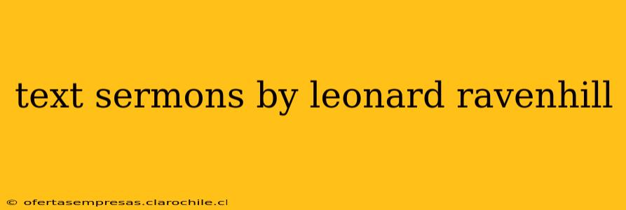 text sermons by leonard ravenhill