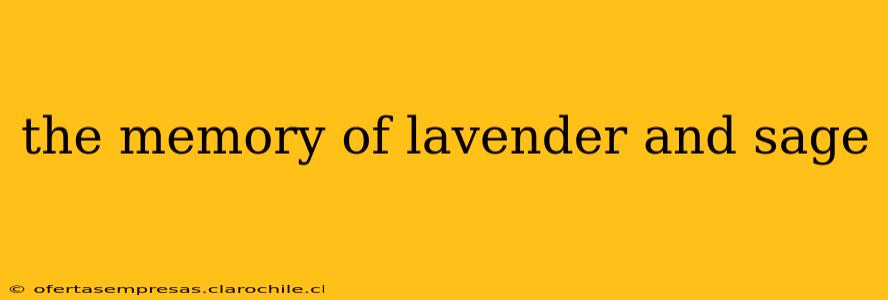the memory of lavender and sage