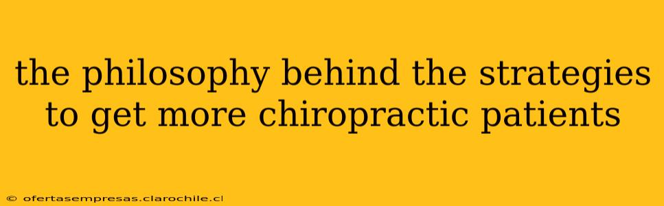 the philosophy behind the strategies to get more chiropractic patients