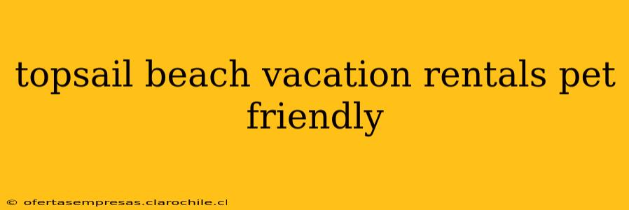 topsail beach vacation rentals pet friendly